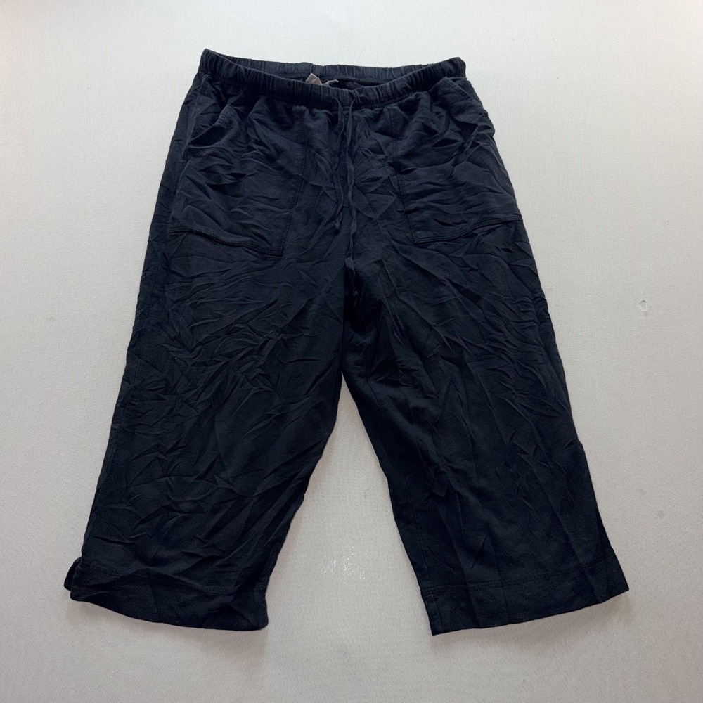 Hot Cotton Cargo Shorts Mens 36 Black Good 18 Inseam Elastic Waist USA Made